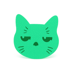 Green Cat Face