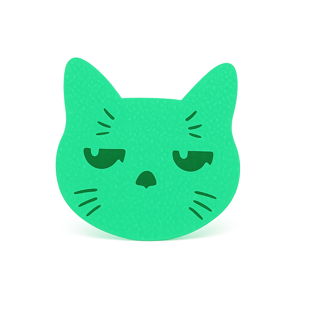 Green Cat Face