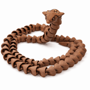 36-inch striking cobra snake sculpture in a raised strike pose, 3D printed display piece